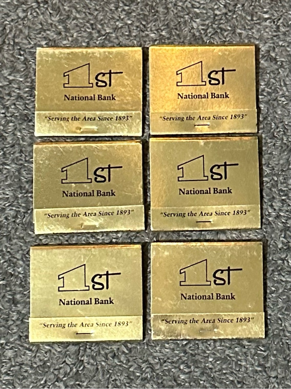 Lot of 6 Vintage Matchbooks 1st First National Bank Carmi IL Illinois Matches